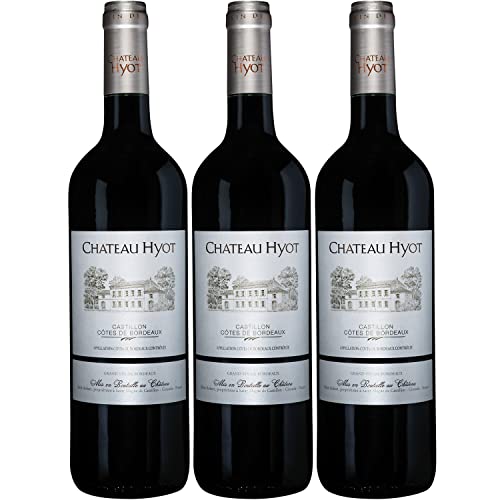 Domaines Alain Aubert Château Hyot Castillon-Côtes-de-Bordeaux Rotwein Wein trocken Frankreich I Visando Paket (3 Flaschen) von Domaines Alain Aubert