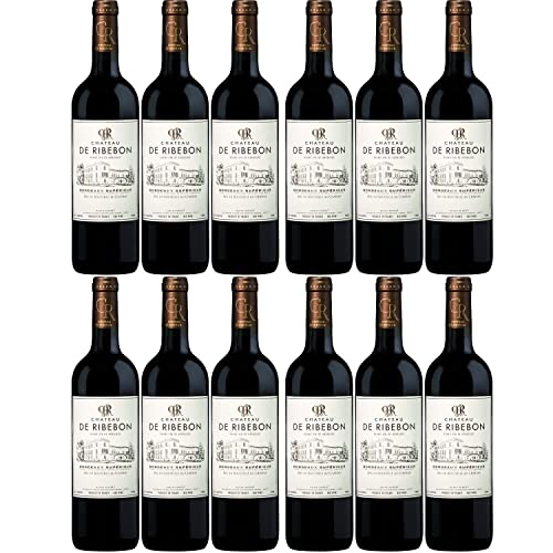 Domaines Alain Aubert Château de Ribebon Bordeaux Supérieur Rotwein Wein trocken Frankreich I Visando Paket (12 Flaschen) von Domaines Alain Aubert
