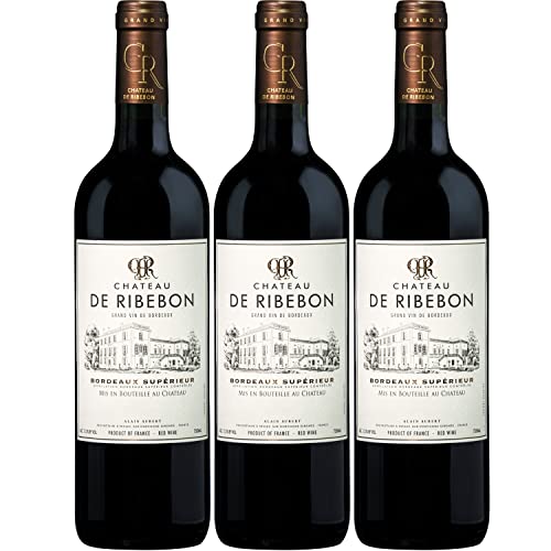 Domaines Alain Aubert Château de Ribebon Bordeaux Supérieur Rotwein Wein trocken Frankreich I Visando Paket (3 Flaschen) von Domaines Alain Aubert