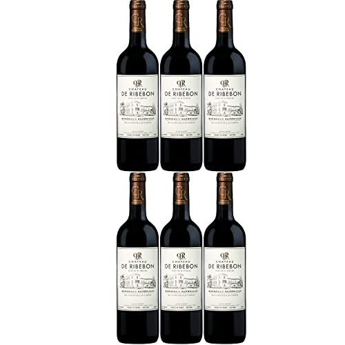 Domaines Alain Aubert Château de Ribebon Bordeaux Supérieur Rotwein Wein trocken Frankreich I Visando Paket (6 Flaschen) von Domaines Alain Aubert