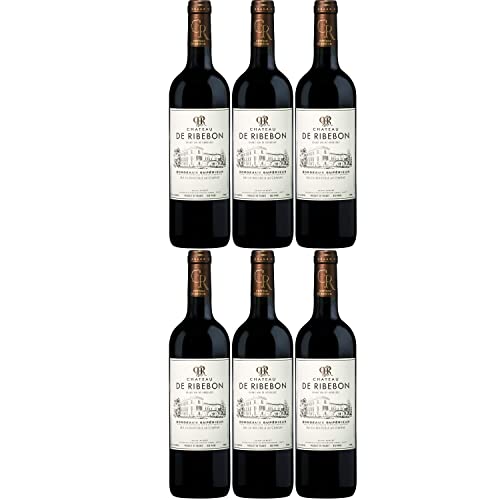 Domaines Alain Aubert Château de Ribebon Bordeaux Supérieur Rotwein Wein trocken Frankreich I Visando Paket (6 Flaschen) von Domaines Alain Aubert