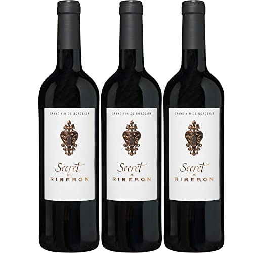 Domaines Alain Aubert Secret de Ribebon Rotwein Wein trocken Bordeaux Frankreich I Visando Paket (3 Flaschen) von Domaines Alain Aubert