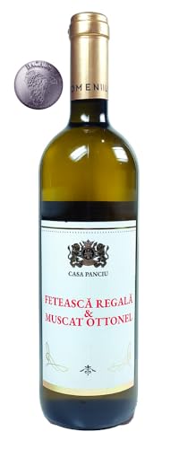 Domeniile Panciu | Casa Panciu - Feteasca Regala & Muscat Ottonel - Rumänischer Weißwein halbtrocken | 0.75 L | D.O.C. – C.M.D. | Jahrgang 2022 von Domeniile Panciu