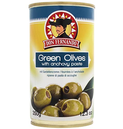 Frische grüne Oliven mit einer leckeren Sardellencreme gefüllt, in der 370ml Dose von Don Fernando von Don Fernando
