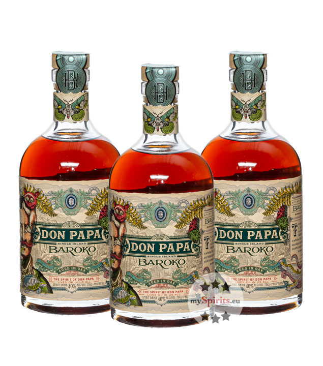 3 x Don Papa Baroko (40 % Vol., 2,1 Liter) von Don Papa Rum