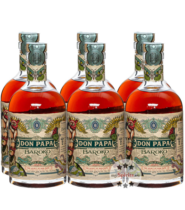 6 x Don Papa Baroko (40 % Vol., 4,2 Liter) von Don Papa Rum