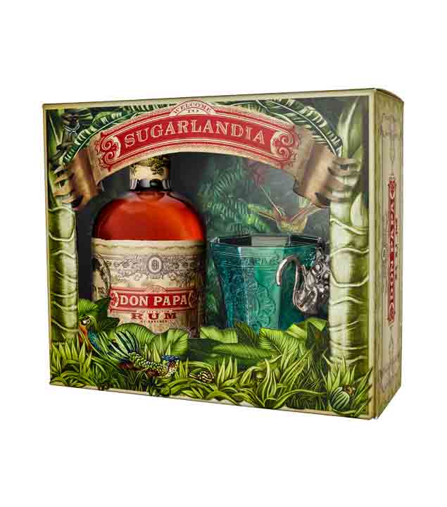 Don Papa Rum – alte Rezeptur – Geschenkset mit Glas (40 % Vol., 0,7 Liter) von Don Papa Rum