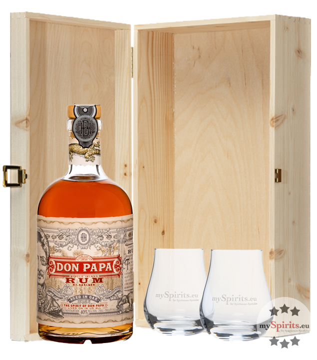 Geschenk-Set Don Papa Rum in Holzkiste (40 % Vol., 0,7 Liter) von Don Papa Rum