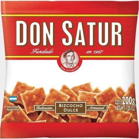 Don Satur Bizcochos Dulce - Typisches argentinisches Gebäck - Für jeden Moment des Tages- 200 gr 2 Packung von Don Satur