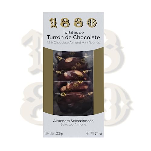 1880 – Scheiben aus Schokoladen-Turrón, höchste Qualität, typische Weihnachtssüßigkeit, handwerklich hergestelltes Rezept, 200 Gramm von 1880