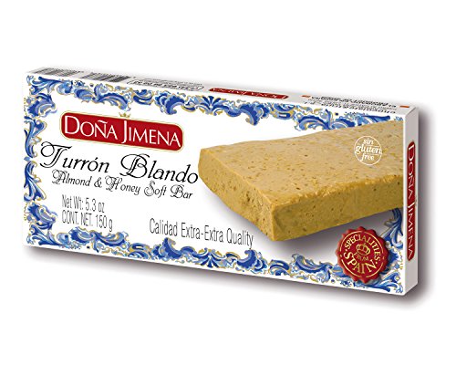 Doña Jimena – Almond & Honey Soft Bar Doña Jimena 150g | Cremige Textur | Weihnachtssüßigkeiten mit traditionellem Rezept, Extra-Qualität | Traditionelles glutenfreies Turrón von Doña Jimena