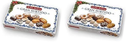 Doña Jimena | Großes Sortiment traditioneller Spezialitäten | Mini-Schokoladenpralinen | Típico-Bonbons | Mandeln | 1000 Gramm (Packung mit 2) von Doña Jimena