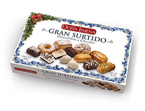 Doña Jimena | Großes Sortiment traditioneller Spezialitäten | Mini-Schokoladenpralinen | Típico-Bonbons | Mandeln | 1000 Gramm von Doña Jimena