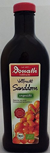 Donath Vollfrucht Sanddorn ungesüßt bio, 2 x 500ml (Doppelpack) von Donath