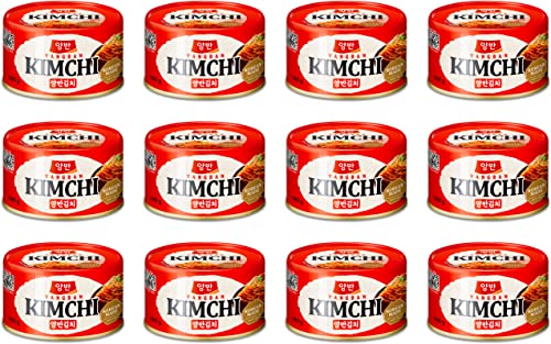 DONGWON Kimchi, koreanisch eingelegter Kohl [12x 160g] KIM CHI / Kimchee + ein kleines Glückspüppchen - Holzpüppchen von Dongwon
