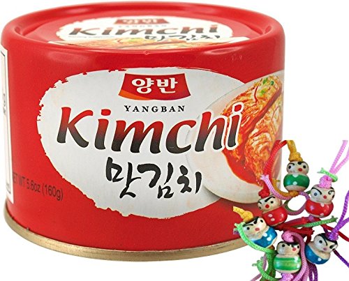 DONGWON Kimchi, koreanisch eingelegter Kohl [8x 160g] KIM + ein kleines Glückspüppchen - Holzpüppchen von Dongwon