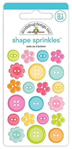 Doodlebug Sprinkles Adhesive Enamel Shapes-Cute As A Button -DS7250 von Doodlebug