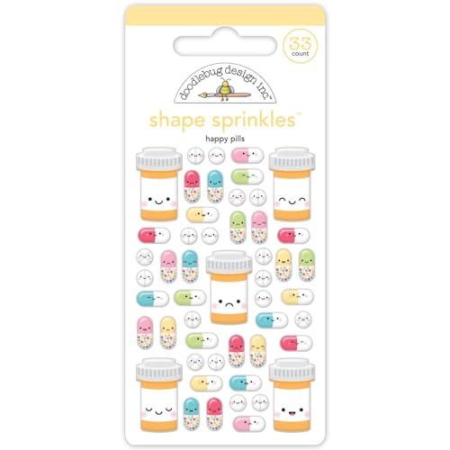 Doodlebug Sprinkles Adhesive Enamel Shapes-Happy Pills Doodlebug Sprinkles Adhesive Enamel Shapes-Happy Pills von Doodlebug