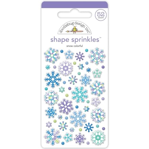 Doodlebug Sprinkles Adhesive Enamel Shapes-Snow Colorful von Doodlebug