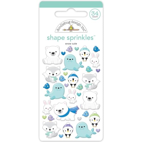 Doodlebug Sprinkles Adhesive Enamel Shapes-Snow Cute Doodlebug Sprinkles Adhesive Enamel Shapes-Snow Cute von Doodlebug
