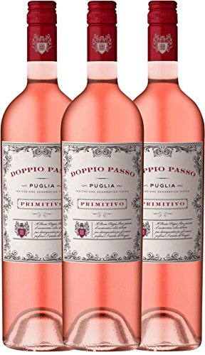 3er Paket - Doppio Passo Rosato IGT Puglia 2017 - CVCB | halbtrockener Roséwein | italienischer Sommerwein aus Apulien | 3 x 0,75 Liter von Doppio Passo