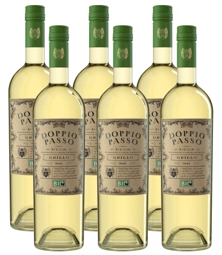 Doppio Passo Grillo BIO Sizilien - Trockener Weißwein aus Italien (6 x 0,75l) von Doppio Passo