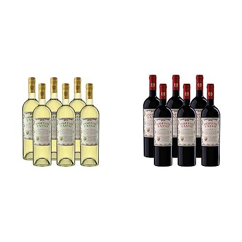 Doppio Passo Grillo Sizilien, Weißwein Italien (6 x 0,75l) & Primitivo Puglia, Rotwein Italien, 6 x 750ml von Doppio Passo
