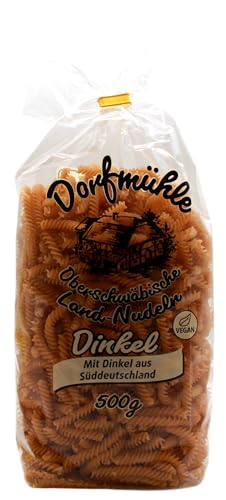 Dorfmühle Oberschwäbische Land-Nudeln Dinkel-Spiralen vegan, 12er Pack (12 x 500g) von Dorfmühle