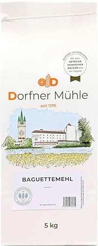 Baguettemehl [5kg] - Mehlmischung aus Bayern für ein Baguette wie aus Frankreich. Farine de blé T65 von Dorfner Mühle