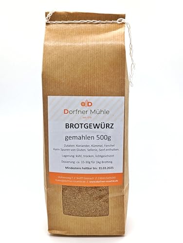 Brotgewürz [500g] - Dorfner Mühle - Fein gemahlene traditionell überlieferte Gewürzmischung aus Bayern von Dorfner Mühle