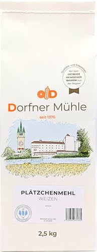 Plätzchenmehl - Weizenmehl aus Bayern für Plätzchen, Kekse und Weihnachtsgebäck - 100% Weizen ohne Zusätze (2,5 kg) von Dorfner Mühle