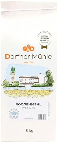 Roggenmehl Type 1370 [5kg] - Dunkles Roggenmehl aus Bayern für herzhafte Roggenbrote, Mischbrote und Sauerteig - 100% Roggen von Dorfner Mühle