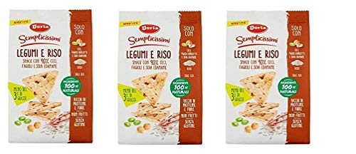 3x Doria Legumi e Riso Snack con Ceci,Fagioli e Soia Edamame Hülsenfrüchte und Reis Snack mit Kichererbsen, Bohnen und Edamame Soja nicht gebraten 100% natürliche Zutaten Gluten-frei 60g 3x Doria Legumi e Riso Snack con Ceci,Fagioli e Soia Edamame Hülsenfrüchte und Reis Snack mit Kichererbsen, Bohnen und Edamame Soja nicht gebraten 100% natürliche Zutaten Gluten-frei 60g von Doria