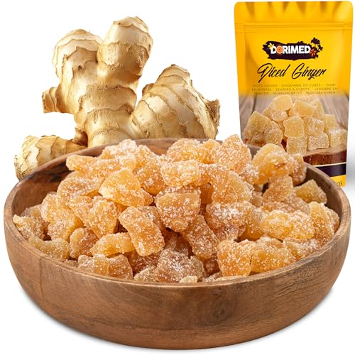 Ingwer kandiert in Würfeln | 1Kg Ingwerbonbons natürlichen Ursprungs | Getrocknete Würfel mit Rohrzucker | Ideal für Rezepte | Dorimed von DORiMED