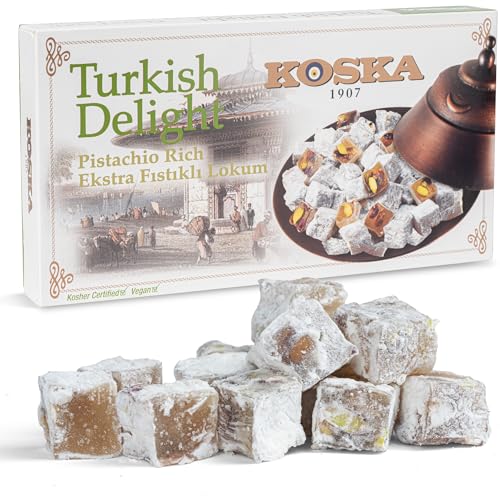 Lokum PISTAZIE 500g I Türkischer Honig I Türkische Süßigkeit 500g I Geschenkgröße | Vegan | Halal | Koscher | Glutenfrei I Turkish Delight I Aromali Lokum I Türkischer Honig I Ekstra Fistikli Lokum von DORiMED