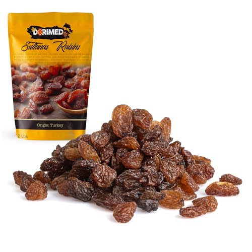 Sultanas Rosinen 1kg | Smyrna Rosinen | Getrocknete Sultaninen Rosinen Ursprünglich aus Izmir | 100% türkischen Ursprungs | Hohe Snacks | in Ballaststoffen aus getrockneten Trauben | Dorimed von DORiMED