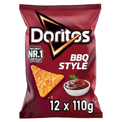 Doritos Barbecue - Tortilla Chips mit BBQ Geschmack - Herzhafter Barbeque Snack zum Knabbern aus Mais (12x110g) von Doritos