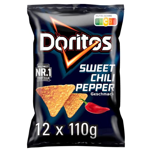 Doritos Sweet Chili Pepper - Tortilla Nachos mit süßem Chili-Geschmack - Herzhafter Snack zum Knabbern aus Mais (12 x 110g) (Verpackungsdesign kann abweichen) Doritos Sweet Chili Pepper - Tortilla Nachos mit süßem Chili-Geschmack - Herzhafter Snack zum Knabbern aus Mais (12 x 110g) (Verpackungsdesign kann abweichen) von Doritos