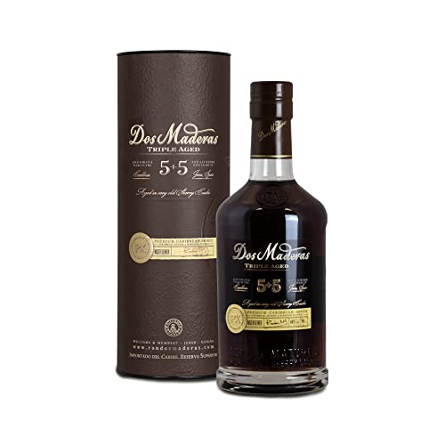 Dos Maderas 5+5 | Rum | Exklusiver Alterungsprozess | das Beste aus zwei Welten | 10 Jahre im Solera-Criadera Verfahren gereift | 700ml | 40 % Volume von Dos Maderas