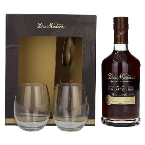 Dos Maderas PX 5+5 Years Old Aged Rum mit 2 Gläsern 40,00% 0,70 lt. von Dos Maderas