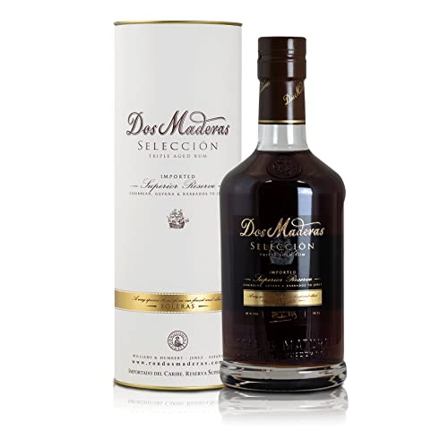 Dos Maderas Selección | Exklusiver Alterungsprozess, dass Beste aus zwei Welten |10 Jahre alter im Solera-Criadera Verfahren gereifter Rum | 700ml | 42% Volume von Dos Maderas