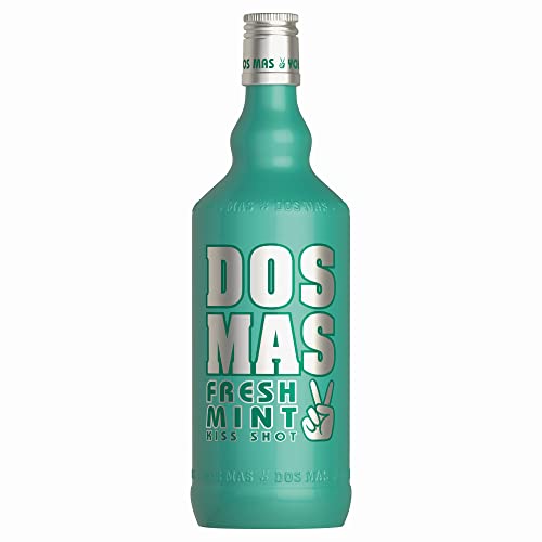 Dosmas Mas Kiss Shot | Minzlikör mit Vodka | Die Erfrischung für jede Party | 0, 7l Einzelflasche | 15% Alkohol, 1, 700.0 milliliter, 0.7 liters von Dos Mas