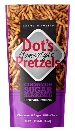 Dot's Bretzels Zimtzucker Gewürzte Brezel Twists, gesunde Kinder-Snacks, 473 ml, Lebensmittelgröße von Dot's Homestyle Pretzels