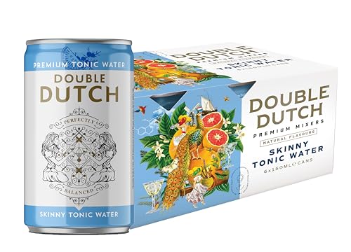 DOUBLE DUTCH Skinny Tonic Water | 6 x 150ml dosen | 100% natürliche Inhaltsstoffe | Kalorienarm | Mixer Cocktails | Ohne künstliche Farb, Konservierungs oder Geschmacksstoffe (6 x 150ml) von Double Dutch