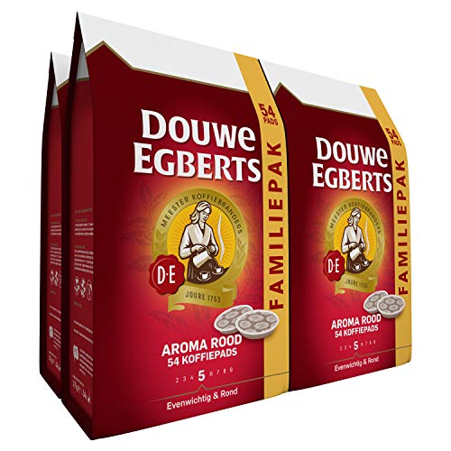 Douwe Egberts Rote Kaffeepads mit intensivem Aroma, 4 x 54 Pads von Douwe Egberts