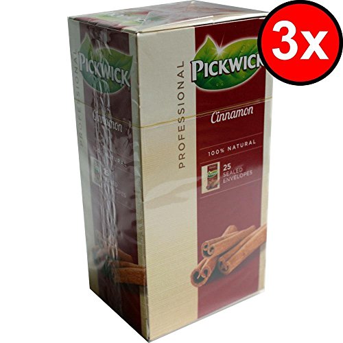 Pickwick Professional Teebeutel Cinnamon 3 x 25 Beutel á 1,6g Vakuumverpackt (schwarzer Tee mit Zimt) von Douwe Egberts