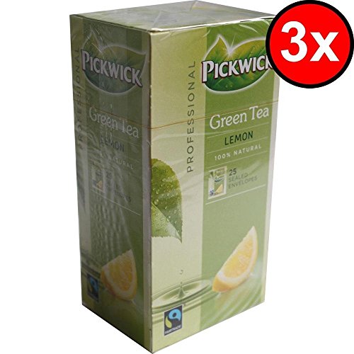 Pickwick Professional Teebeutel Green Tea Lemon 3 x 25 Beutel á 2g Vakuumverpackt (grüner Tee mit Zitrone) von Douwe Egberts