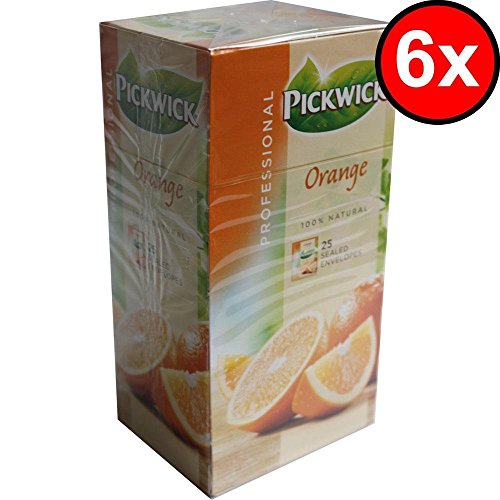 Pickwick Professional Teebeutel Orange 6 x 25 Beutel á 1,5g Vakuumverpackt (aromatisierter schwarzer Tee mit Orange) von Douwe Egberts