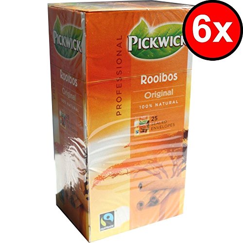 Pickwick Professional Teebeutel Rooibos Original 6 x 25 Beutel á 1,5g Vakuumverpackt (Rooibostee mit Zimt, Ingwer & Kardamon) von Douwe Egberts
