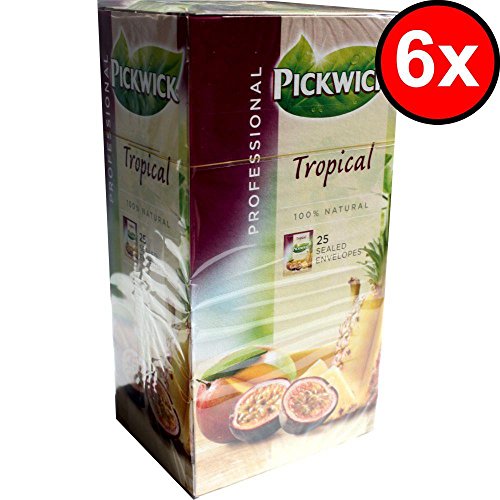 Pickwick Professional Teebeutel Tropical 6 x 25 Beutel á 1,5g Vakuumverpackt (aromatisierter schwarzer Tee mit tropischen Früchten) von Douwe Egberts